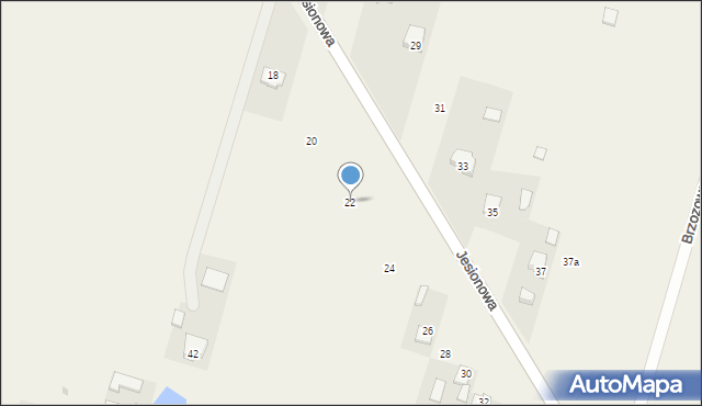 Garno, Jesionowa, 22, mapa Garno