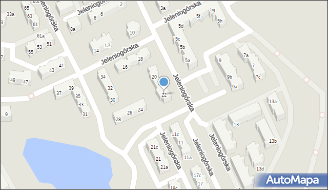 Gdańsk, Jeleniogórska, 22, mapa Gdańska