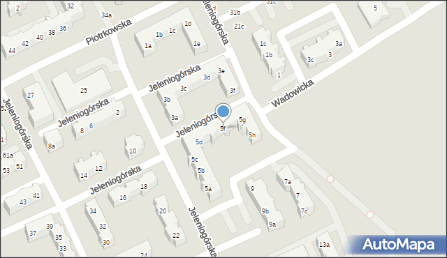 Gdańsk, Jeleniogórska, 5f, mapa Gdańska