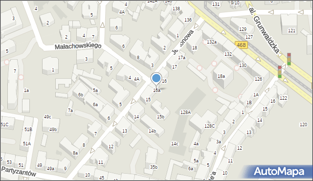 Gdańsk, Jesionowa, 16a, mapa Gdańska
