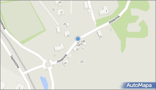 Gdańsk, Jesienna, 12A, mapa Gdańska