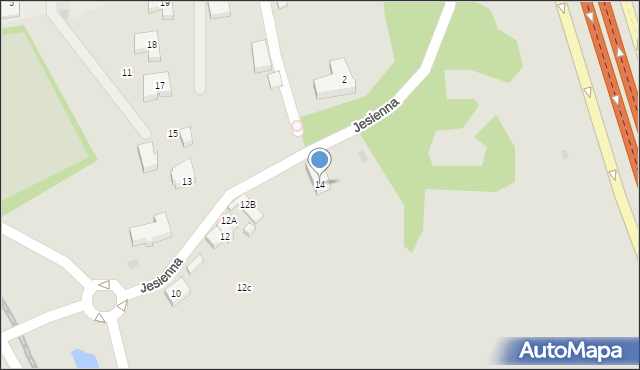 Gdańsk, Jesienna, 14, mapa Gdańska