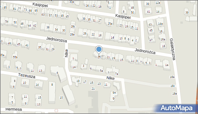 Gdańsk, Jednorożca, 25, mapa Gdańska