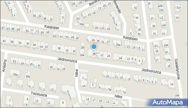 Gdańsk, Jednorożca, 26, mapa Gdańska