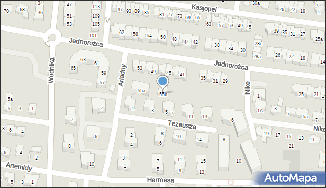 Gdańsk, Jednorożca, 55b, mapa Gdańska