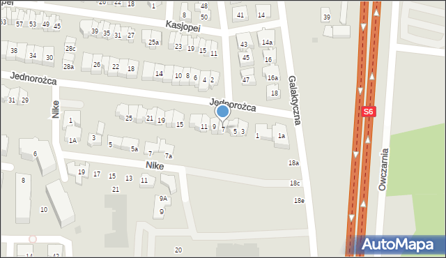 Gdańsk, Jednorożca, 7, mapa Gdańska