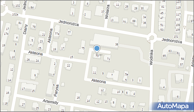 Gdańsk, Jednorożca, 73, mapa Gdańska