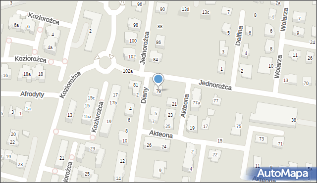 Gdańsk, Jednorożca, 79, mapa Gdańska