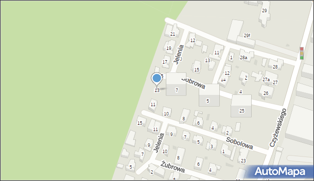 Gdańsk, Jelenia, 13, mapa Gdańska