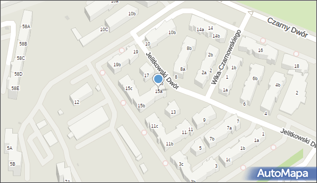Gdańsk, Jelitkowski Dwór, 15a, mapa Gdańska