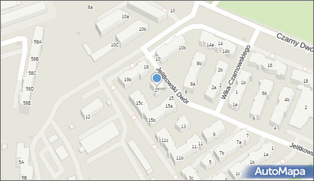 Gdańsk, Jelitkowski Dwór, 17, mapa Gdańska