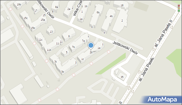 Gdańsk, Jelitkowski Dwór, 1b, mapa Gdańska