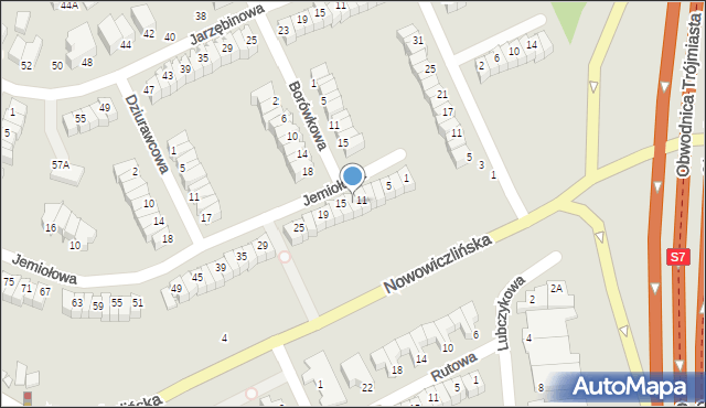 Gdynia, Jemiołowa, 13, mapa Gdyni