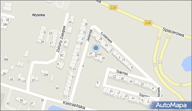 Gdynia, Jelenia, 12, mapa Gdyni