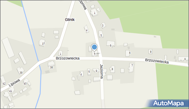 Glinik, Jeziorna, 7, mapa Glinik