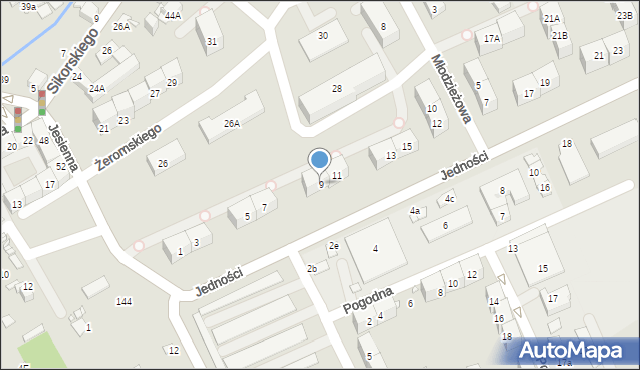 Gliwice, Jedności, 9, mapa Gliwic