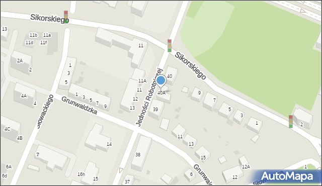 Głogów, Jedności Robotniczej, 40A, mapa Głogów