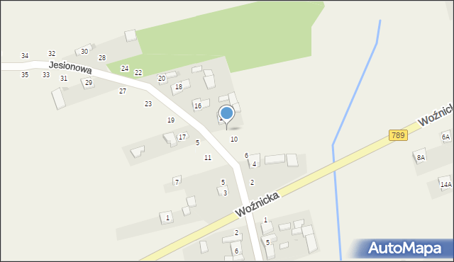 Gniazdów, Jesionowa, 12, mapa Gniazdów