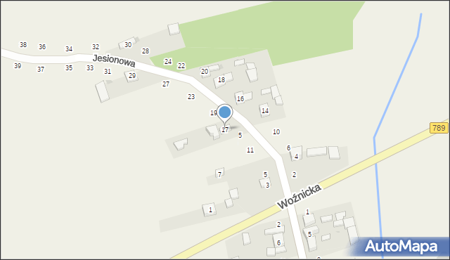 Gniazdów, Jesionowa, 17, mapa Gniazdów