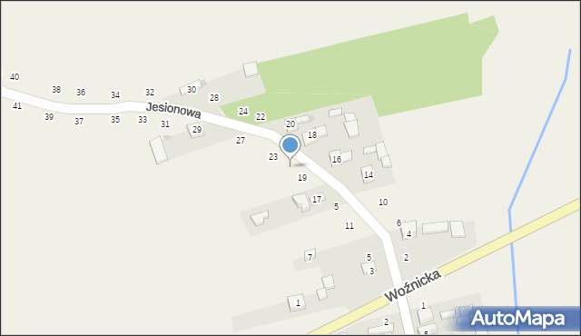 Gniazdów, Jesionowa, 21, mapa Gniazdów