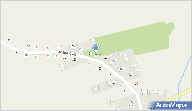 Gniazdów, Jesionowa, 22, mapa Gniazdów