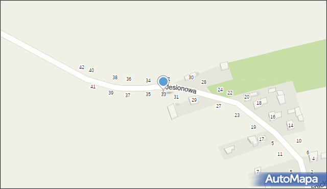 Gniazdów, Jesionowa, 33, mapa Gniazdów