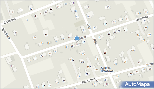 Goczałkowice-Zdrój, Jesienna, 10, mapa Goczałkowice-Zdrój