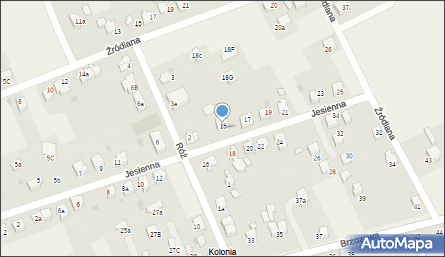 Goczałkowice-Zdrój, Jesienna, 15, mapa Goczałkowice-Zdrój