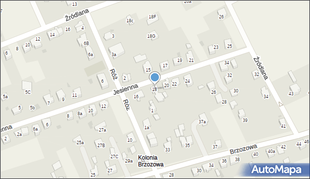 Goczałkowice-Zdrój, Jesienna, 18, mapa Goczałkowice-Zdrój