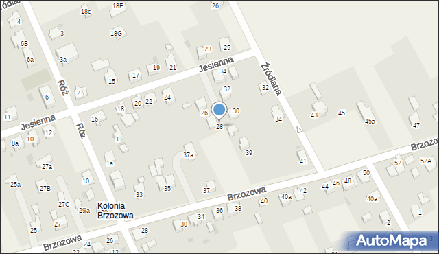 Goczałkowice-Zdrój, Jesienna, 28, mapa Goczałkowice-Zdrój