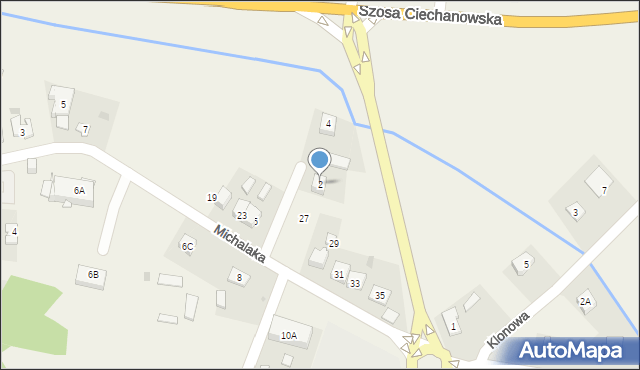 Gołymin-Ośrodek, Jesionowa, 2, mapa Gołymin-Ośrodek