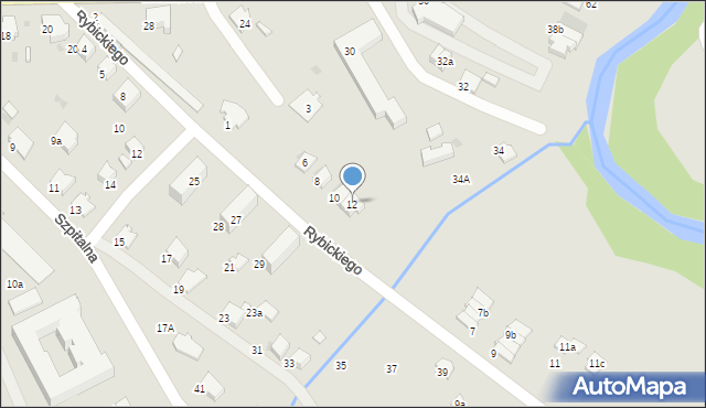 Gorlice, Jezierskiego Stanisława, dr., 12, mapa Gorlic