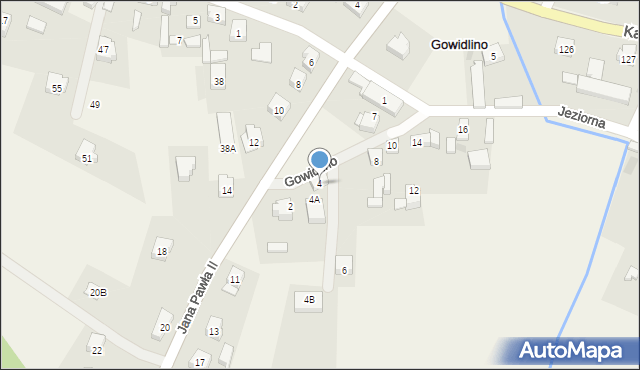 Gowidlino, Jeziorna, 4, mapa Gowidlino