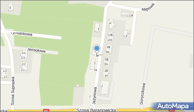 Grabówka, Jeżynowa, 3e, mapa Grabówka
