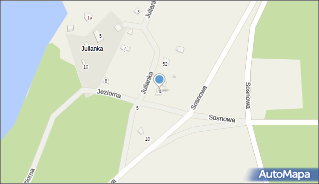 Grądy Szlacheckie, Jeziorna, 4, mapa Grądy Szlacheckie