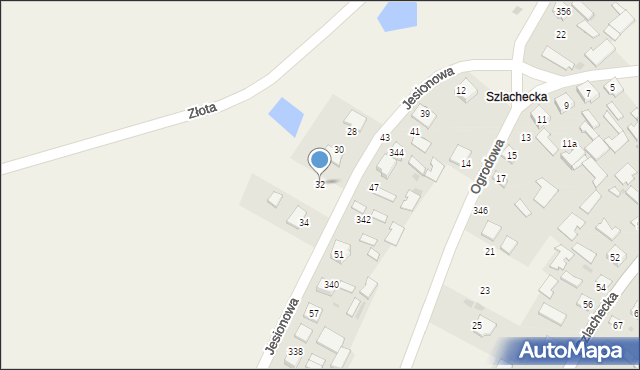 Grębów, Jesionowa, 32, mapa Grębów