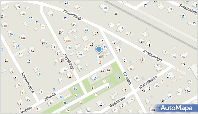 Grodzisk Mazowiecki, Jelenia, 11a, mapa Grodzisk Mazowiecki