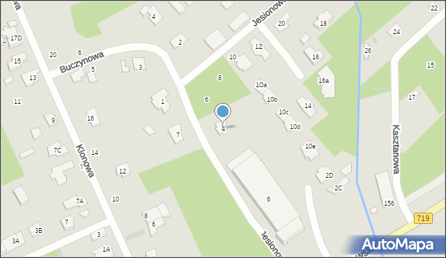 Grodzisk Mazowiecki, Jesionowa, 4, mapa Grodzisk Mazowiecki