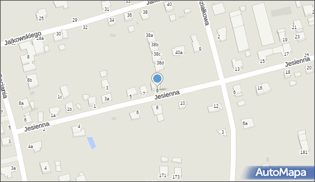 Grudziądz, Jesienna, 9, mapa Grudziądza