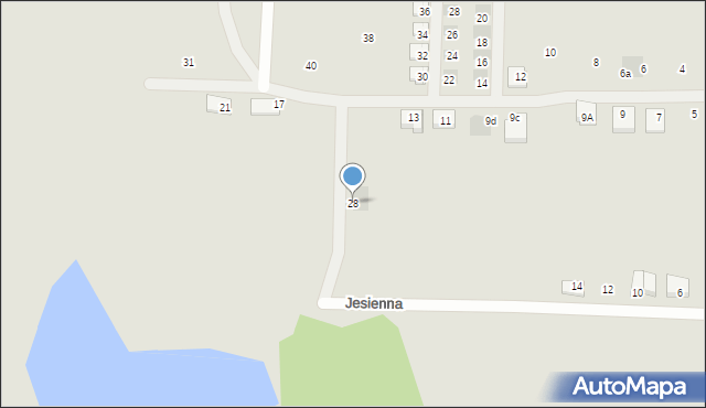 Gryfino, Jesienna, 28, mapa Gryfino