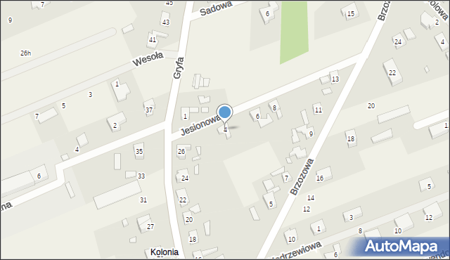 Grzędzice, Jesionowa, 4, mapa Grzędzice