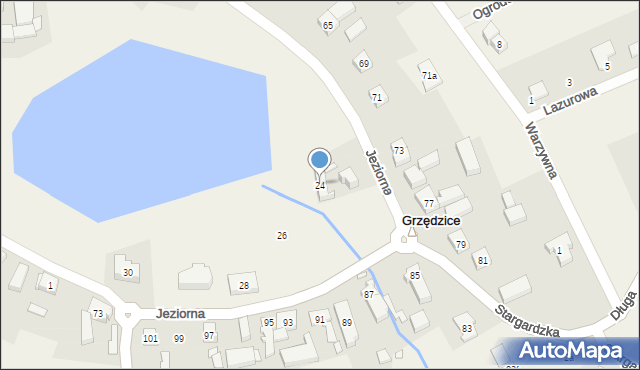 Grzędzice, Jeziorna, 24, mapa Grzędzice