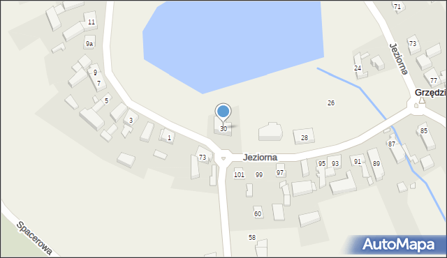 Grzędzice, Jeziorna, 30, mapa Grzędzice