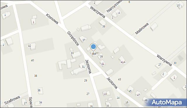 Grzędzice, Jeziorna, 39A, mapa Grzędzice
