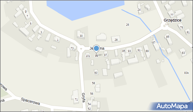 Grzędzice, Jeziorna, 99, mapa Grzędzice