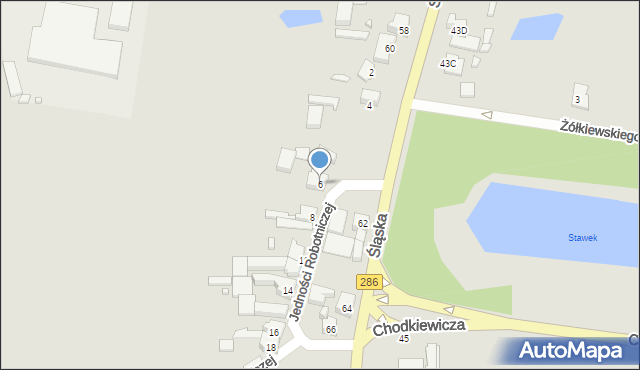 Gubin, Jedności Robotniczej, 6, mapa Gubin