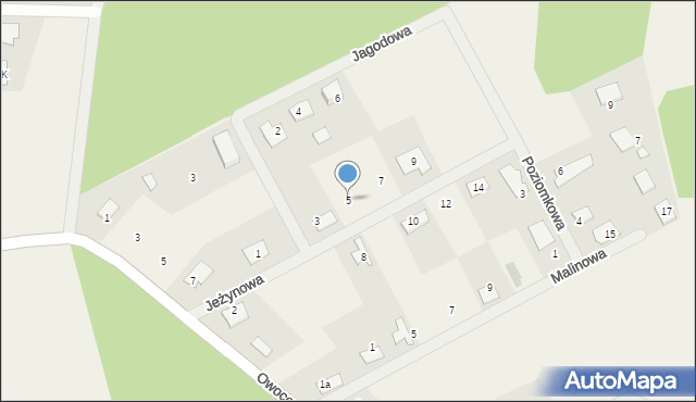 Gurówko, Jeżynowa, 5, mapa Gurówko