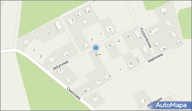 Gurówko, Jeżynowa, 8, mapa Gurówko