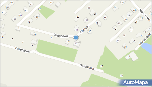 Hipolitów, Jesionowa, 10, mapa Hipolitów