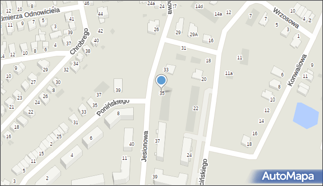 Inowrocław, Jesionowa, 35, mapa Inowrocławia